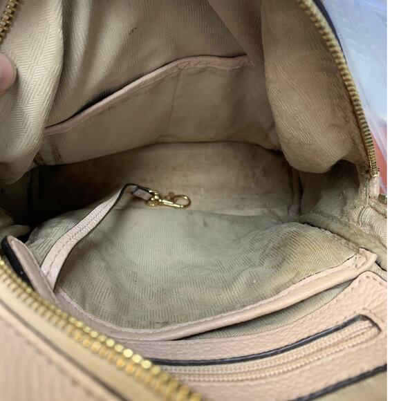 Michael Kors Pebbled Leather Pale Pink Backpack Handbag Purse Good Condition - Picture 9 of 9